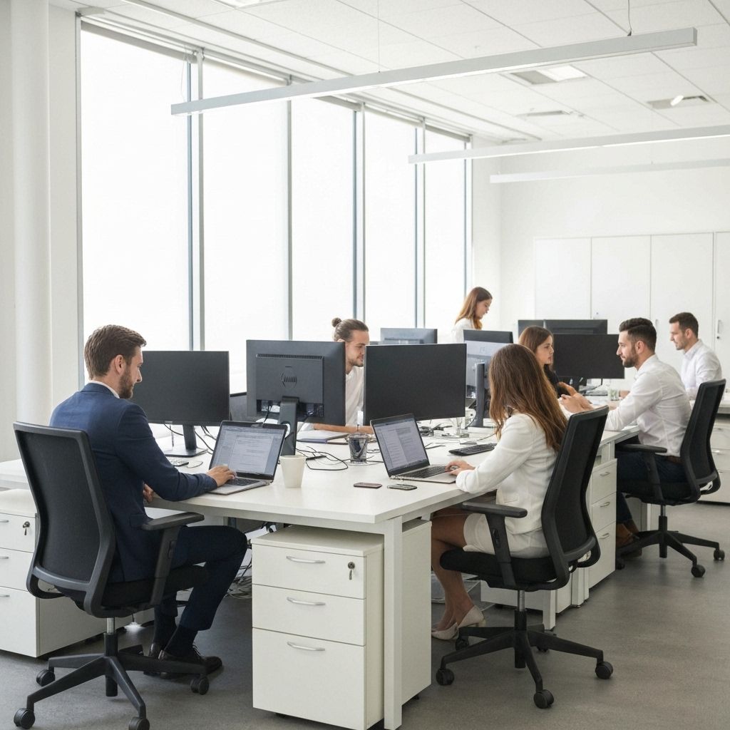 Modern office in Cyprus with professionals collaborating